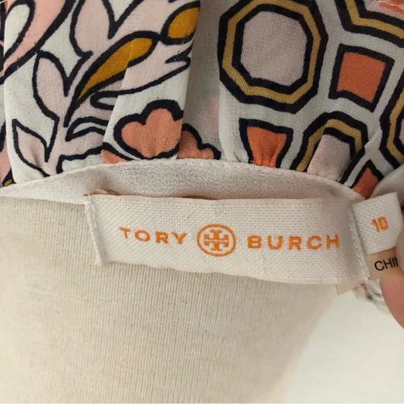 Tory Burch Silk Serena Dress Hicks Garden Printed Size 10 RETAIL $598